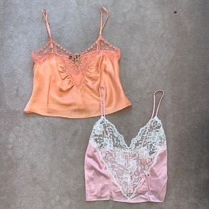 two vintage lace cropped cami bundle!